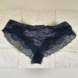 Victoria’s Secret black silk with lace tanga panty